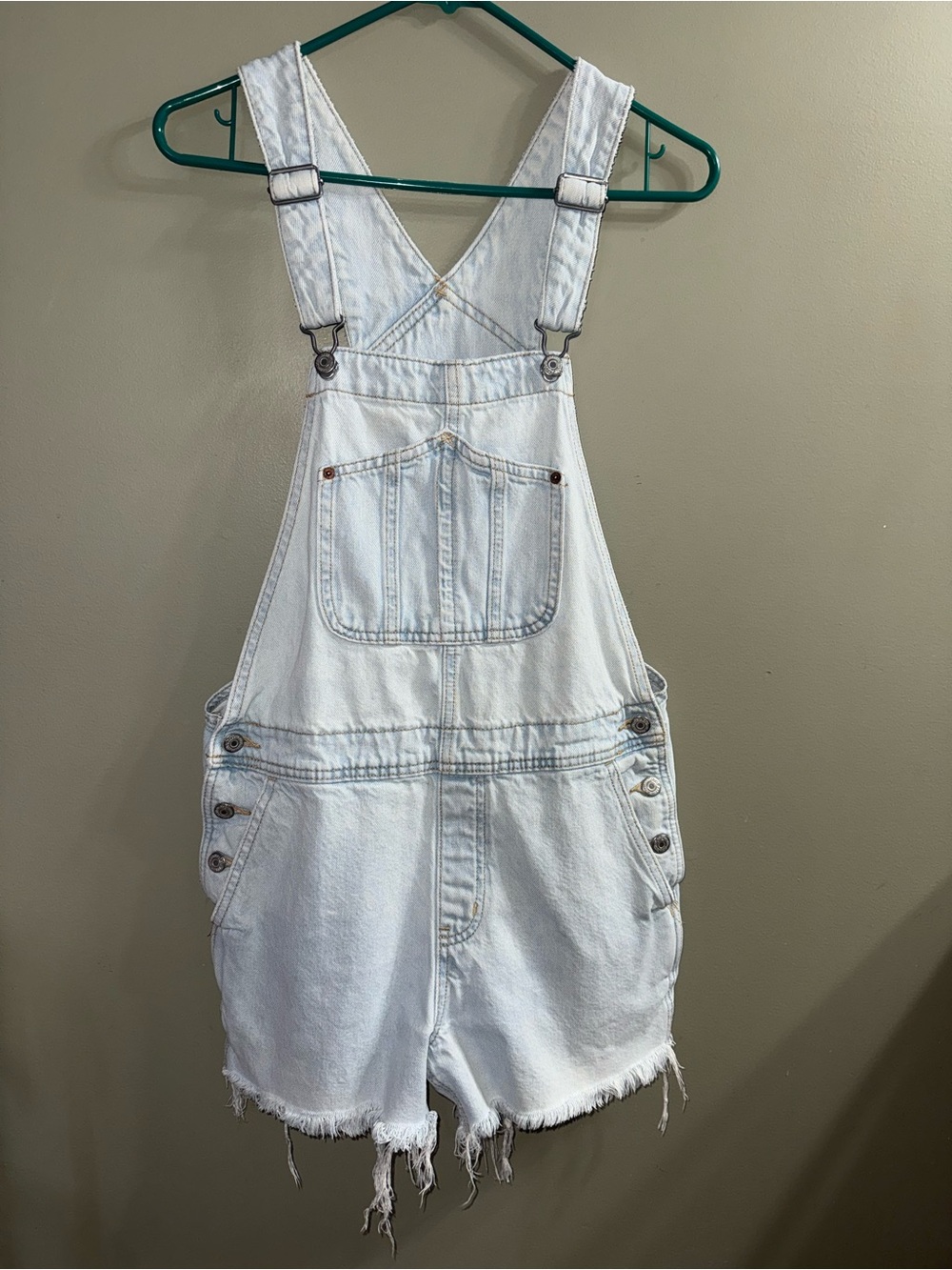 Old Navy Light Blue Denim Short Overalls Romper